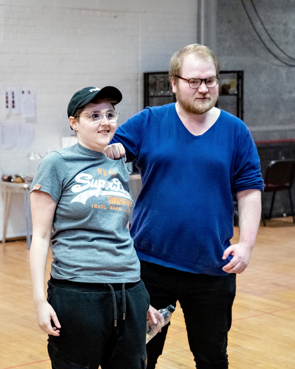 Brooklyn Melvin and Benjamin Wilson in Oliver Twist rehearsals
