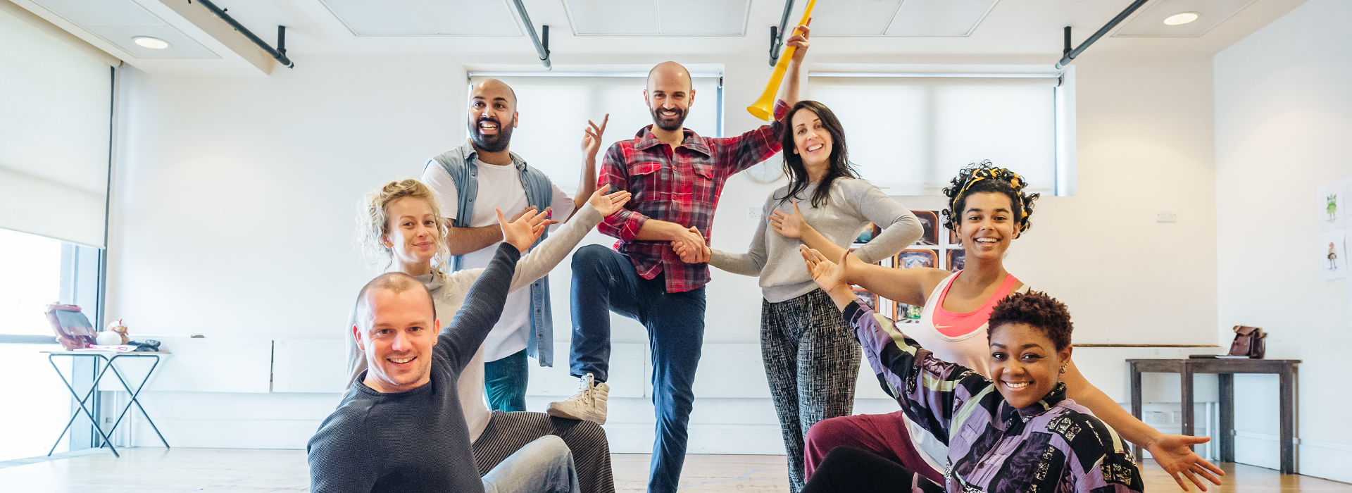 Dick Whittington cast members rehearsing for their show