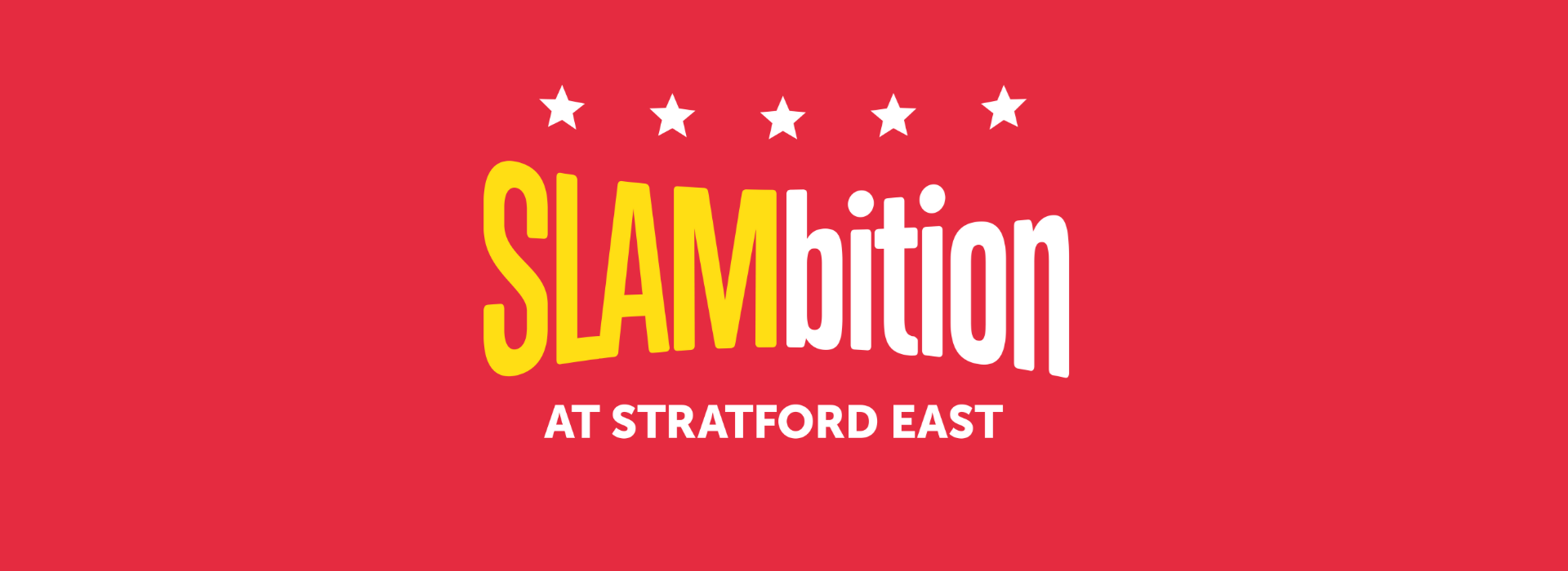 Artwork for SLAMbition. The word 'SLAMbition' on top of red background. There are 5 stars above the title.